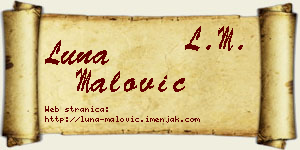Luna Malović vizit kartica